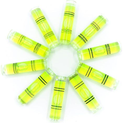 Lot de 10 (9.5x40mm) Niveau à Bulle, mini Plastique cylindrique Petite Niveau à bulle,mini inclinomètres de haute précision (1/5)