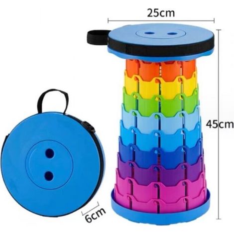 Taburete plegable portátil, taburete retráctil de segunda generación, taburete de camping para pesca, barbacoa y actividades en interiores y exteriores. (1/3)