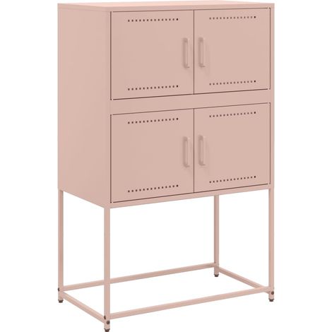 Credenza buffet cassettiera mobile contenitore organizer cucina soggiorno soggiorno 68,5 x 38,5 x 107 cm acciaio Rosa 020036209