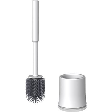 Brosse À Wc Et Support - Poils En Tpr - Base En Pp Épaisse - Pour Salle De Bain - 1 Pièce (1/5)