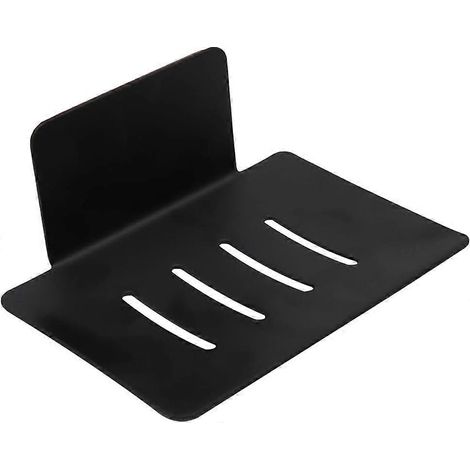 Porte-savon mural auto-adhésif en acier au carbone noir sans perçage pour douche - Utilisé pour ranger savon, éponge et brosse dans la salle de bain, la cuisine et les toilettes, 12. (1/5)