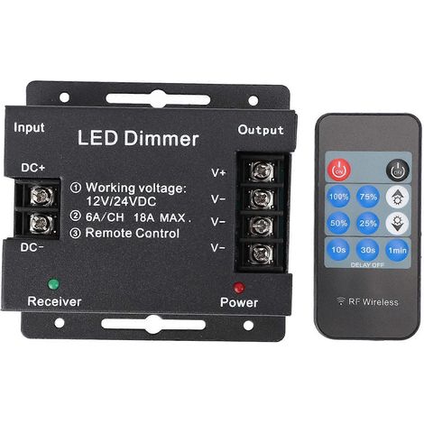 Variateur LED sans fil RF à 11 touches, réglage de la luminosité, compatible avec les bandes lumineuses LED PWM 12-24 V CC (1/5)