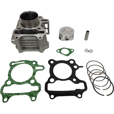 Motorcycle engine cylinder, compatible with the cylinder assemblies SYM50, SYM70, Mio 50, Allo 50 and Cello 50. (1/4)