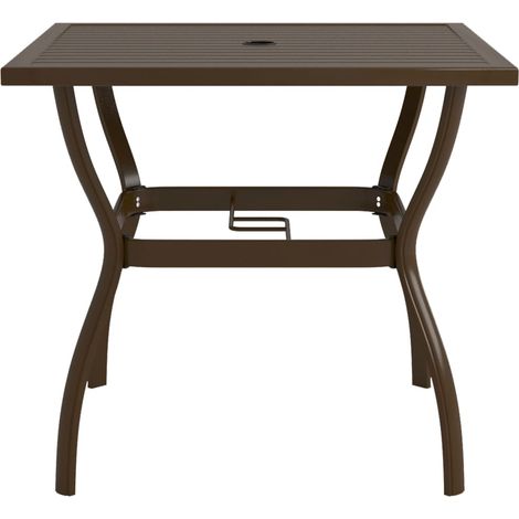 Maison Exclusive - Tavolo da Giardino Marrone 81,5x81,5x72 cm in Acciaio