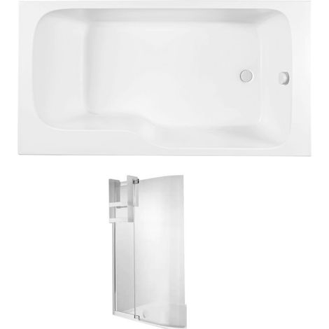 Baignoire bain douche JACOB DELAFON Malice + pare bain + étagère 170 x 90 v. droite (1/5)