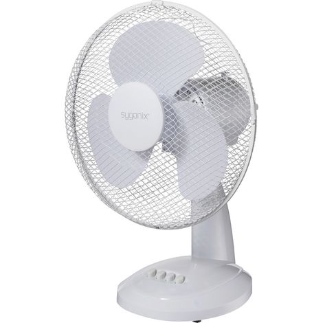 Sygonix Tischventilator 40 W (Ø x H) 237 mm x 460 mm Weiß (1/5)