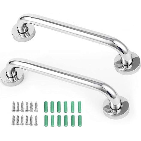 Lot de 2 poignées antidérapantes en acier inoxydable pour salle de bain, baignoire et douche. Convient aux personnes âgées et aux enfants. Longueur : 30 cm. (1/5)