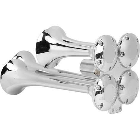 Trompe d'air 4 Cornes Ultra Puissant 135DB Chrome Zingué 12V/24V Camion Semi Pickup RV SUV (1/5)