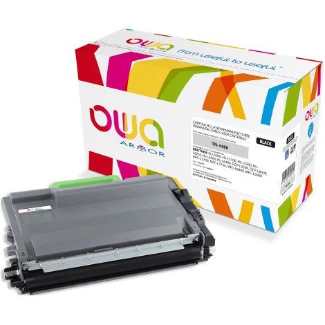 Toner Owa compatible Brother TN3480 haute capacité noir pour imprimante laser