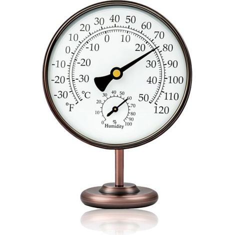 Brass indoor and outdoor thermometer, decorative indoor thermometer with humidity (1/5)