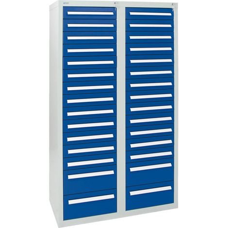 Stumpf Schubladenschrank Serie T-100/35-4, 30 Schubladen enzianblau (26x100, 4x200mm) (1/3)