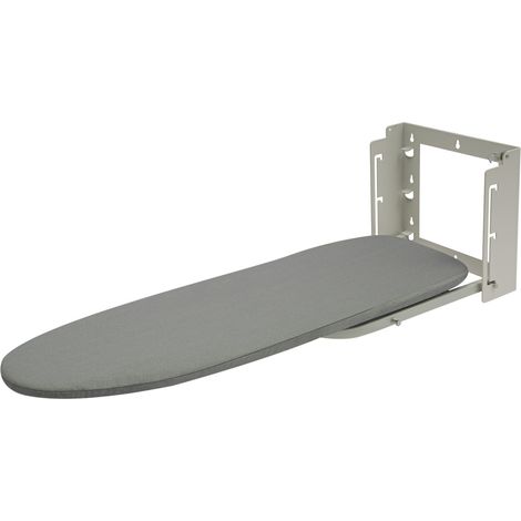 Table à repasser murale avec housse résistante – Planche à repasser pliable pour petits espaces – Hauteur réglable 3 positions – Surface 91 x 30 cm – Gris (1/5)