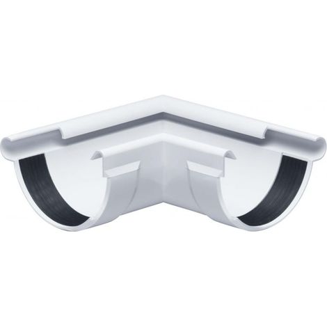 INEFA Rinnenwinkel 90 Grad halbrund Außenwinkel , PVC Wulst außen, Verbindungsstück Dachrinnenzubehör, Made in Germany - NW125 / 125mm Weiß Wulst außen