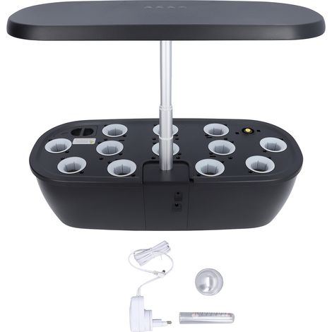 Système de culture hydroponique d'intérieur avec lampe de croissance LED, kit de germination, culture hors-sol, cadeau idéal pour les jardiniers, 100-240 V, noir, prise européenne (1/5)