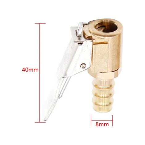 Pompe à air 2 en 1 pour pneus de voiture et camion : mandrin, valve, compresseur d'air, clip de serrage, connecteur et embout de dégonflage.-AquaForge