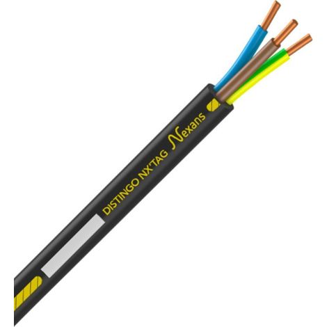 Câble rigide R2V cuivre - 3G2,5 mm² - Couronne de 25 m - Distingo - R2V3G2,5B25 - Nexans