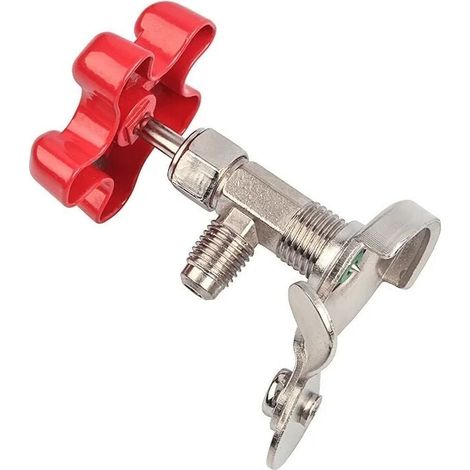 Valve de Charge de climatisation de voiture avec perçage, Valve ouverte pour la plupart des petites canettes de réfrigérant (1/5)