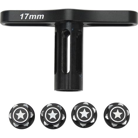 Douille d'écrou de roue 17mm pour TRAXXAS 1/10 1/8, outil de serrage avec capuchon et manchon hexagonaux pour voiture RC, noir (1/5)