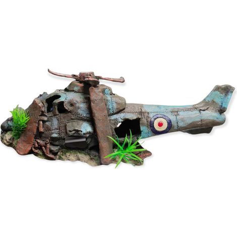 Hélicoptère AZUR, 38.5 x 13 x 15 cm, décoration aquarium. - animallparadise (1/5)