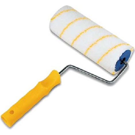 Rullo Manchester Cinghiale acrilico 20 cm bianco riga gialla