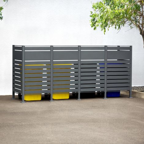 Westmann Metall Mülltonnenverkleidung Planum  4x240 L  Anthrazit  320x90x150 cm (1/5)