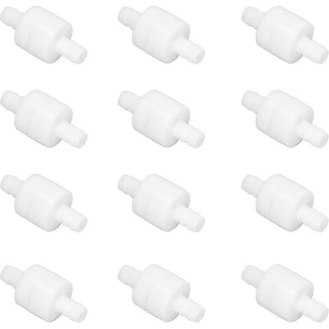 Lot de 12 clapets anti-retour unidirectionnels en PE haute température résistant à la corrosion, à ressort, pour l'industrie, 8 mm/0,31 po (blanc) 2025 (1/5)