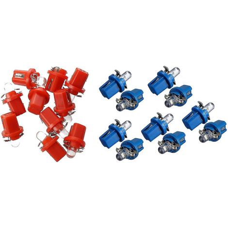 20 pcs led compteur tableau de bord B8 ampoule - 5 D T5 avec support tuning auto voiture lumière rouge et bleu (1/3)