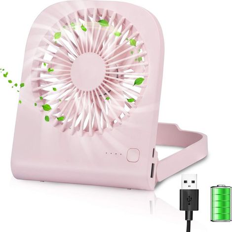 Ventilateur de table, mini ventilateur USB, 4800 mAh, grande Capacité, flux d'air puissant à 4 vitesses, ventilateur portable-Fei Yu (1/5)