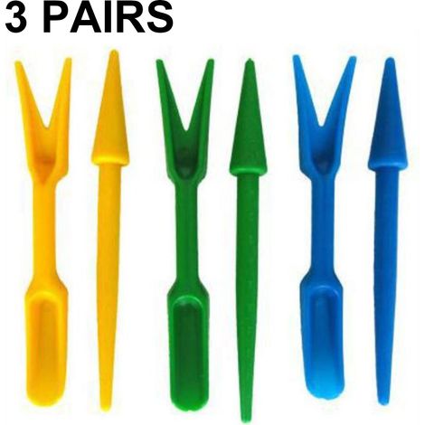Outils De Jardinage Mini - 6 Pièces Pour Transplantation De Succulentes - Longueur 15 Cm - Plastique Résistant - Jaune Bleu Vert (1/5)