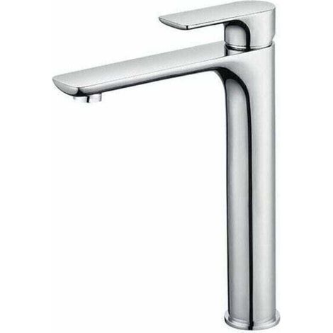 Mitigeur Lavabo Design à Bec Haut Grand Robinet Salle de Bain Chromé avec Mousseur Démontable Robinet de Lavabo en Laition Robinet haut salle bain (1/4)