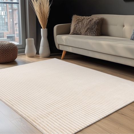 PLUSH Tapis en velours côtelé beige - 160x230 cm (1/5)