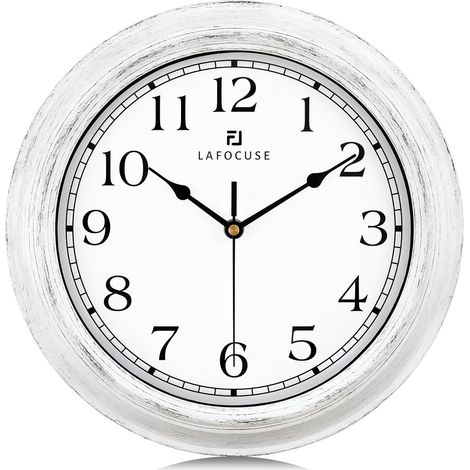 30cm Horloge Murale Silencieuse Vintage, Rustique Retro Pendule Murale Blanc, Shabby Chic Deco sans Tictac pour la Maison Salon Cuisine Chambre Bureau (1/5)