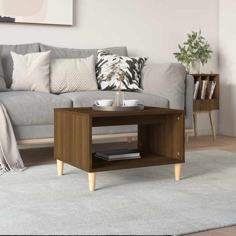 vidaXL Mesa de centro madera contrachapada marrón roble 60x50x40 cm (1/5)