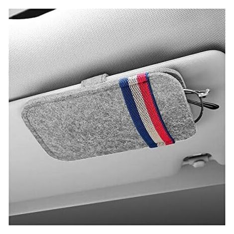 15.5cm x9.2cm x 3.5cm Car Glasses Holder Car Visor Sunglasses Holder Clip Universal Car Eyeglasses Case Interior Accessories for Glasses Storage(Beige) (1/5)