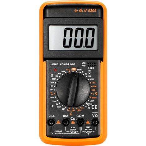 Multimètre numérique qui mesure la fréquence, la tension et le courant, idéal pour les tests électriques et l'entretien. Outil essentiel pour les techniciens et les amateurs.