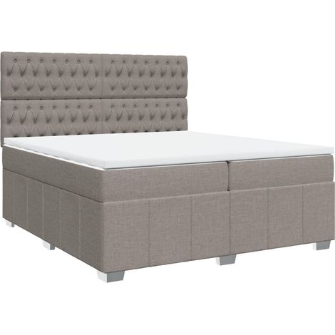 Maison Exclusive - Giroletto a Molle con Materasso Tortora 200x200 cm in Tessuto (1/5)