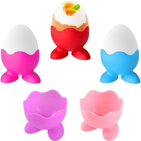 coquetiers, coquetiers en silicone avec fond, plateau petit-déjeuner pour personnes âgées et enfants, coquetiers pour la cuisine et la salle à manger, faciles à nettoyer (1/5)