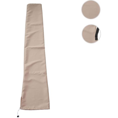 Housse de protection pour parasol jusqu'à 3m, gaine de protection avec cordelette - crème (1/3)