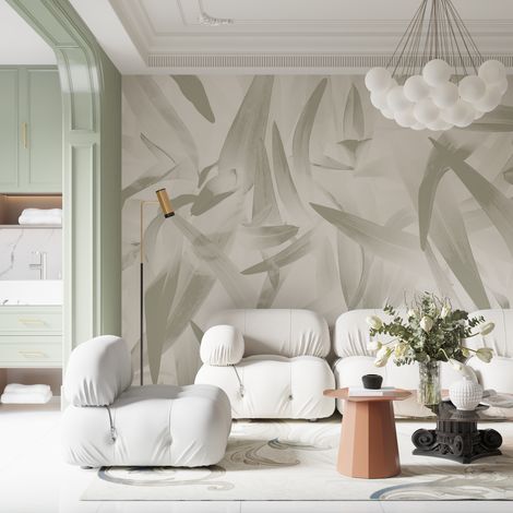 Papier Peint Feuillage - Feuilles abstraites - 150 x 250 cm (1/2)