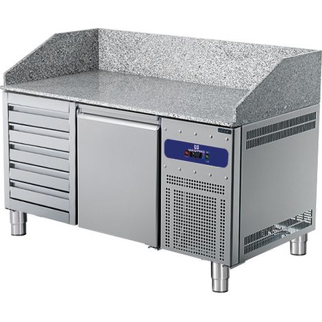 Table à pizza 1600 mm avec 1 porte 600x400 mm, 5 tiroirs EN - VIRTUS