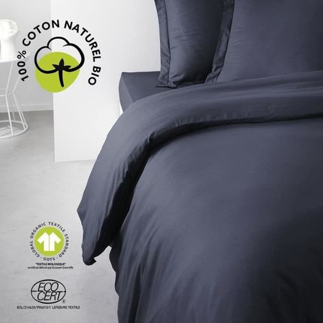 Completo letto - TODAY - 240 x 260 cm - Cotone 100% - Organic Navy - Certificato GOTS (1/4)