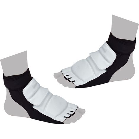 Ortviai Protège-pieds pour Taekwondo – 1 paire XL (38-39), respirant, antidérapant, noir et blanc
