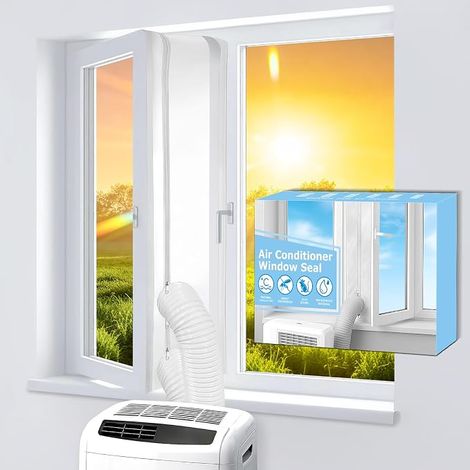 Kit Calfeutrage Climatiseur 300CM, Joint de Fenêtre pour Climatiseur Mobile et Sèche-Linge, Fonctionne avec Tous Les Climatiseurs Mobiles, Double Fermeture Éclair, Installation Facile (1/5)