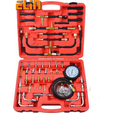Testeur de pression de carburant, 0-140 psi / 0-10 bar, manomètre de 3,5 pouces, alliage de haute qualité, comprend un adaptateur et un tuyau, adapté aux voitures et aux camions (1/5)