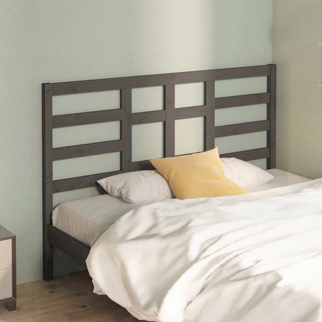 vidaXL Cabecero de cama madera maciza de pino gris 166x4x104 cm (1/5)
