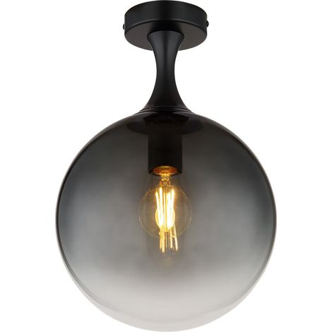 Globo - plafón - DALTON - negro - vidrio - Ø 25cm - E27 - 15885D (1/5)