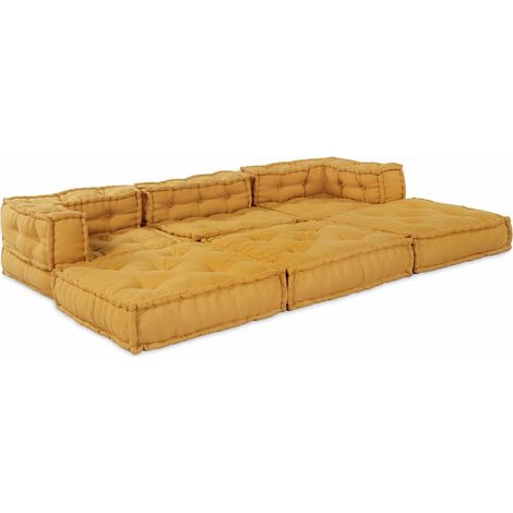 Maison Exclusive - Unité de canapé modulaire 2 pc Tissu Jaune 140 x 70 x 56 cm (1/5)