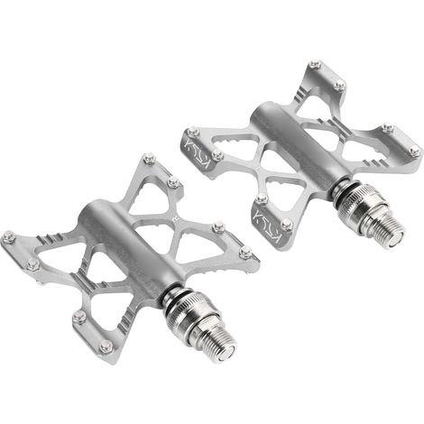1 Paire de Pédales Vélo Rapides LP Litepro K5 en Alliage Léger pour VTT, Route et Vélo Pliable - Couleur Argent
