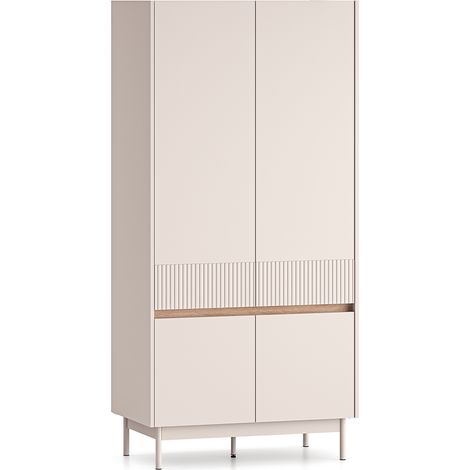 Schrank Connie mit 4 Türen, Kaschmir und Holzoptik, 192.8cm