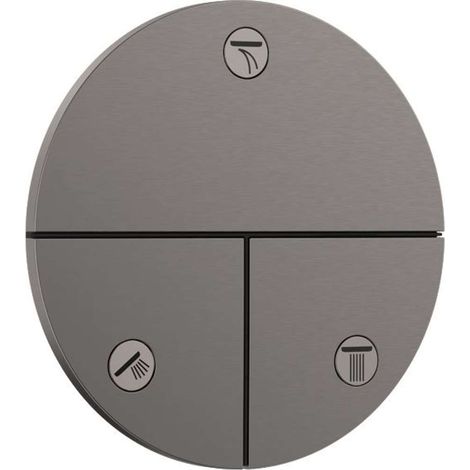 Hansgrohe ShowerSelect Comfort - Inverseur encastré, 3 sorties, noir chromé brossé 15558340